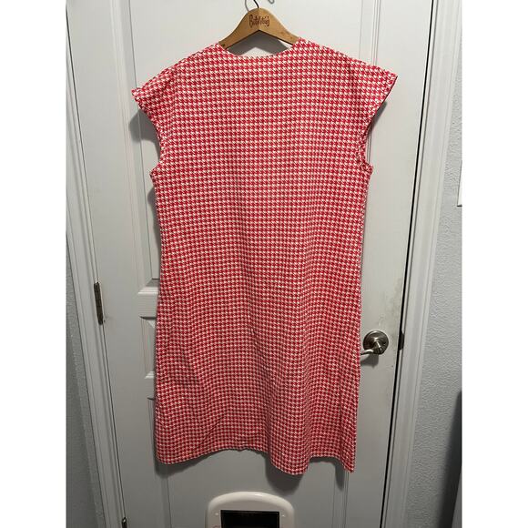 Vintage red and white Houndstooth button down dress from Italy - Picture 3 of 4